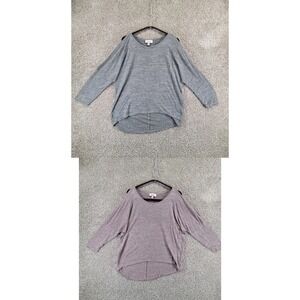 Bongo Top Womens L Cold Shoulder Cutout High Low Casual Lot of 2